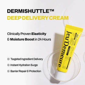 JEU'DEMEURE cream texture close-up demonstrating smooth hydration