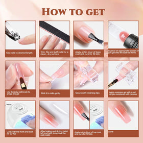 JEWHITENY hand applying poly gel on a dual form showing easy, mess-free sculpting