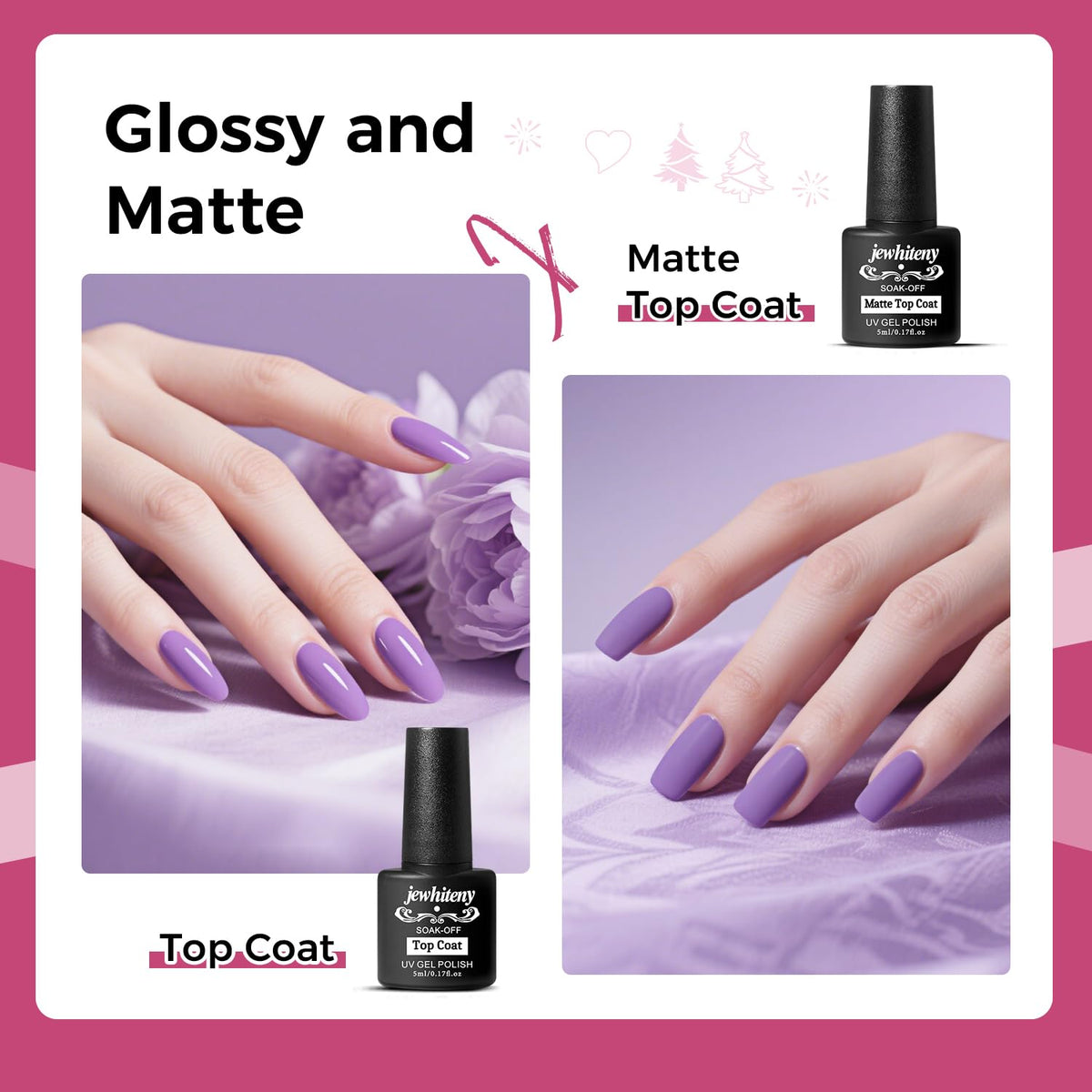 JEWHITENY base top and matte bottles for long-lasting protective finish