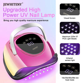 JEWHITENY digital display showing timer modes for precise curing
