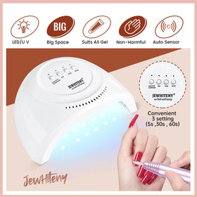 JEWHITENY dual nail forms and tips laid out to show size options for accurate fits