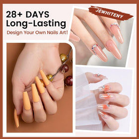 JEWHITENY finished nail set on hand showcasing glossy and matte finishes