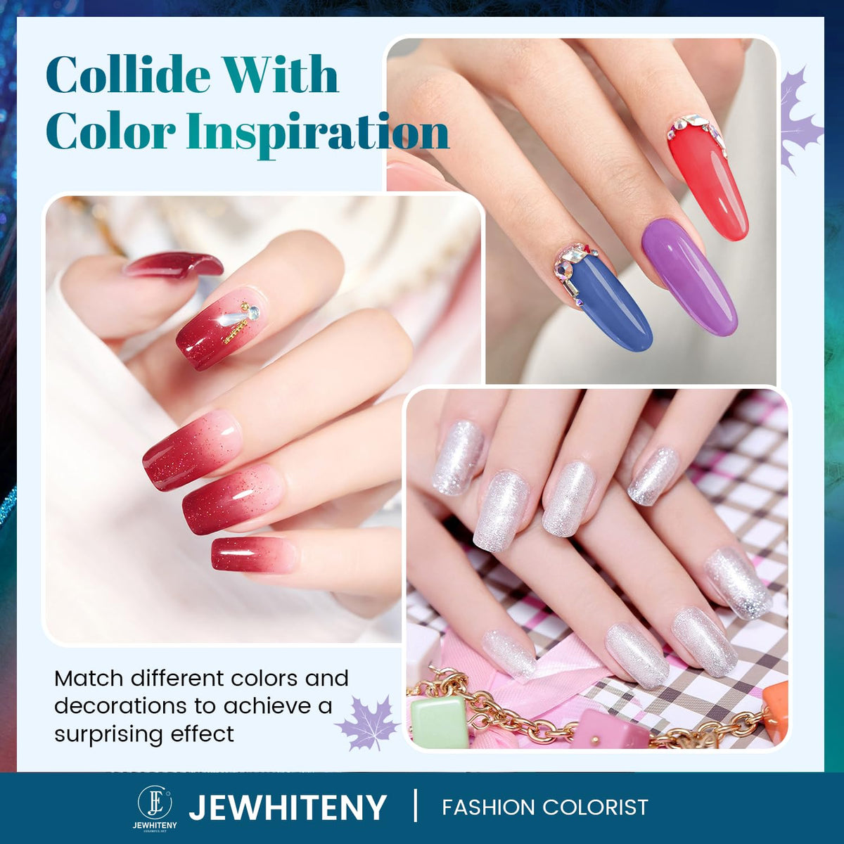 JEWHITENY finished nails on model hand showing durable glossy salon results
