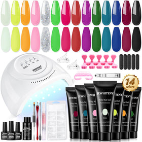 JEWHITENY front packaging showing full kit for easy at-home nail extensions