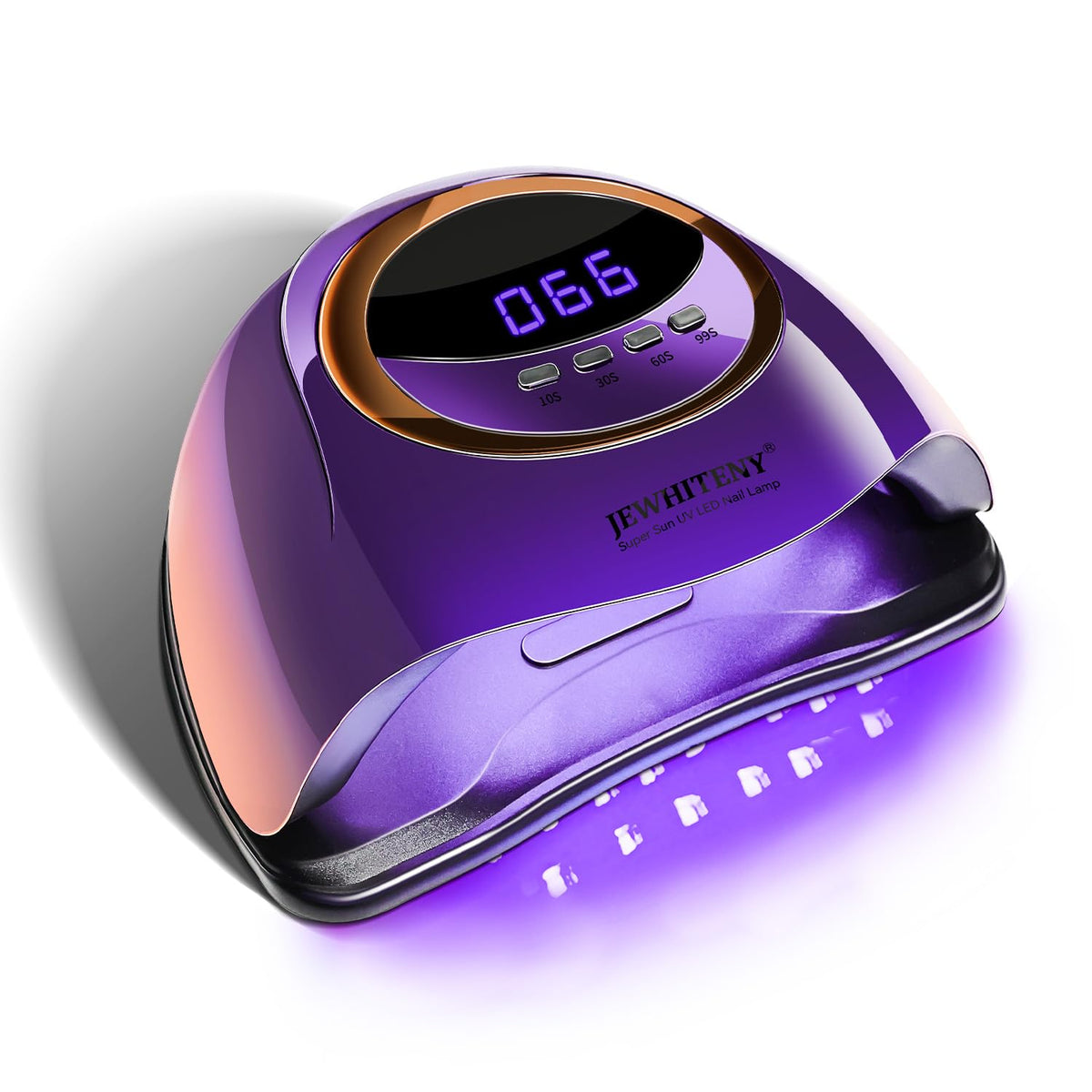JEWHITENY front view showing purple lamp and elegant design benefit rapid curing