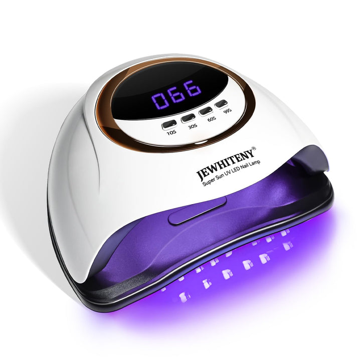 JEWHITENY front view of white lamp showing sleek design and fast curing benefit