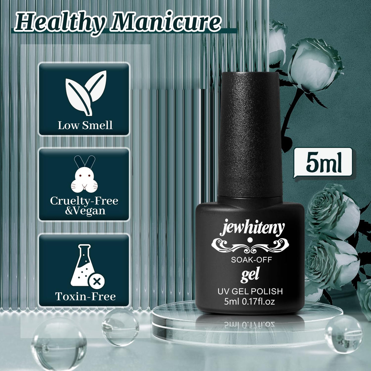JEWHITENY bottles on salon table illustrating at-home professional look