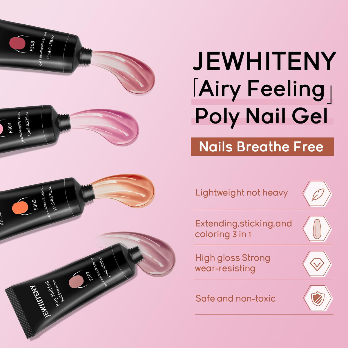 JEWHITENY mini lamp top view highlighting compact curing power and portability