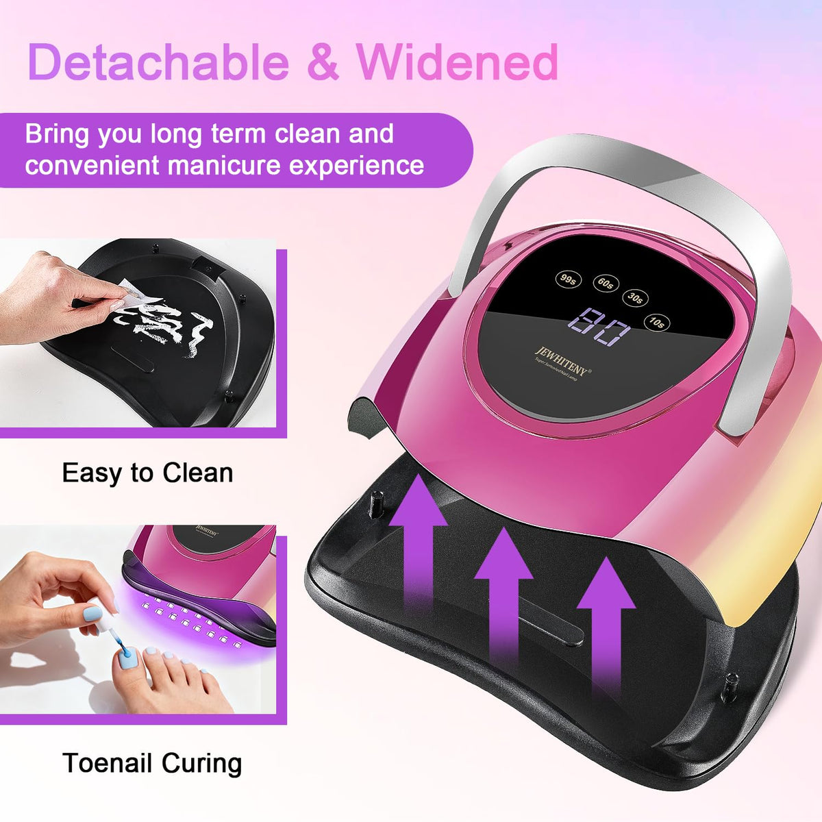 JEWHITENY lamp curing manicure to speed drying and improve finish