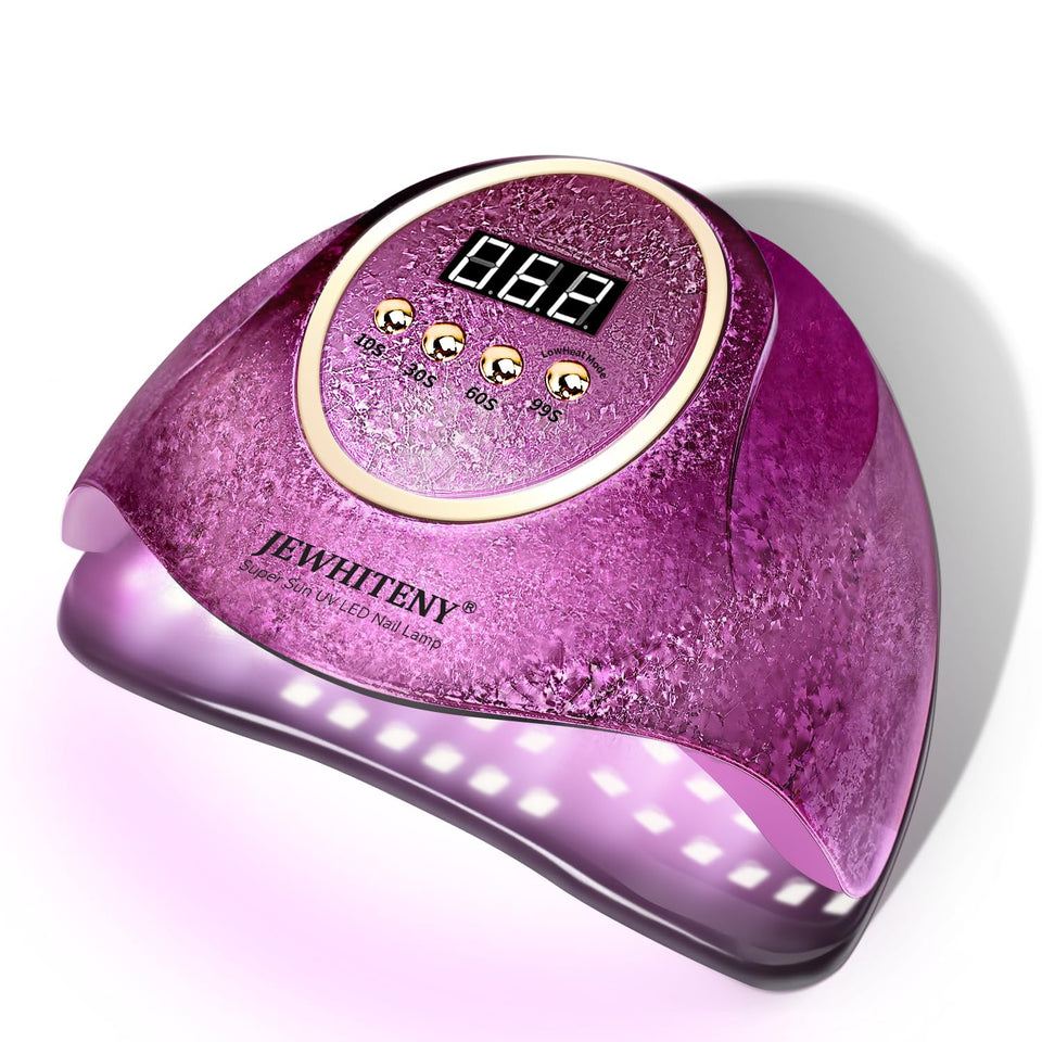 JEWHITENY pink lamp front view showing compact design and fast curing benefit