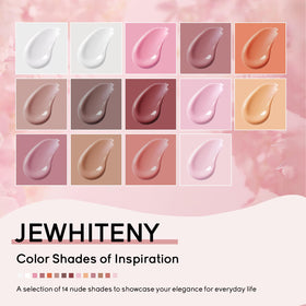 JEWHITENY 14 poly gel colors arrayed for versatile manicure options