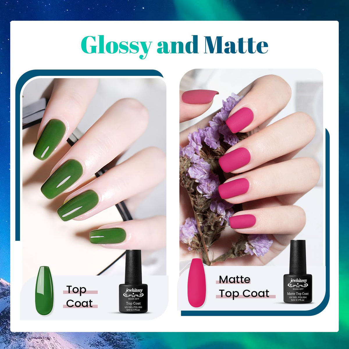 JEWHITENY 14 poly gel swatches laid out to show color variety and inspiration