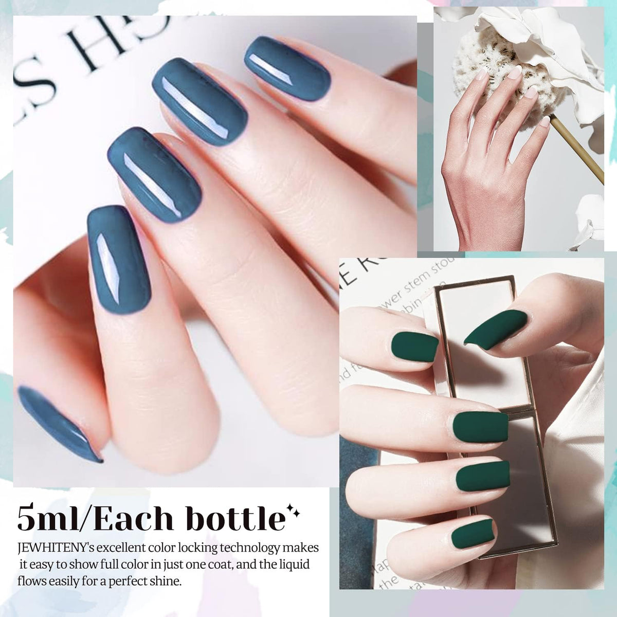 JEWHITENY hand holding bottles to show compact 5ml size