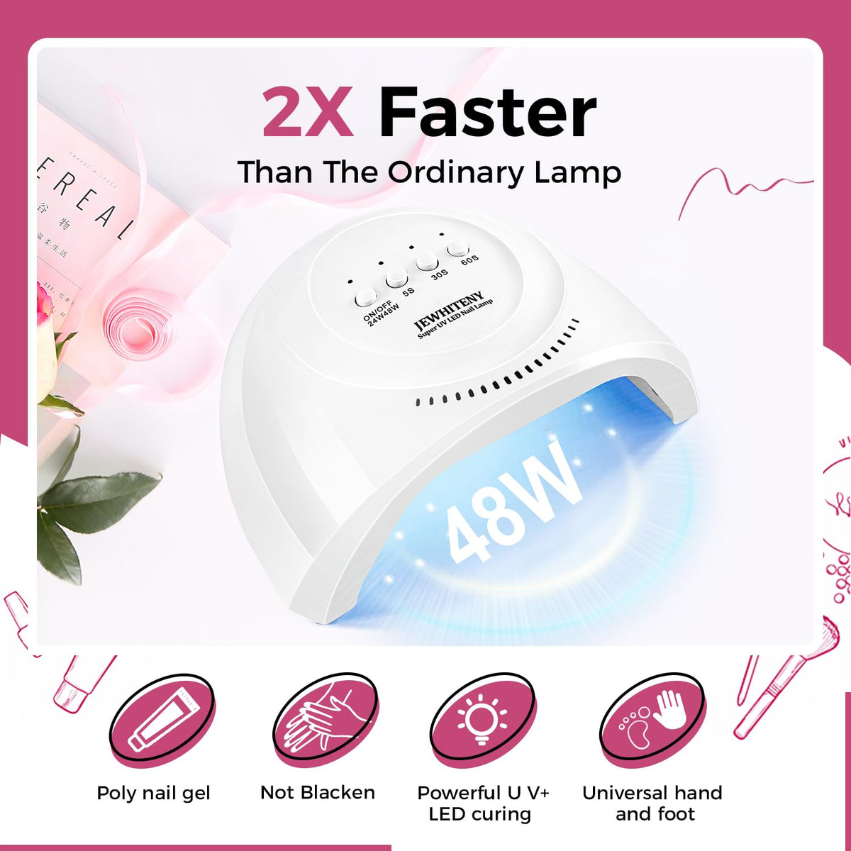 JEWHITENY nail tools and dual forms arranged for beginner-friendly use
