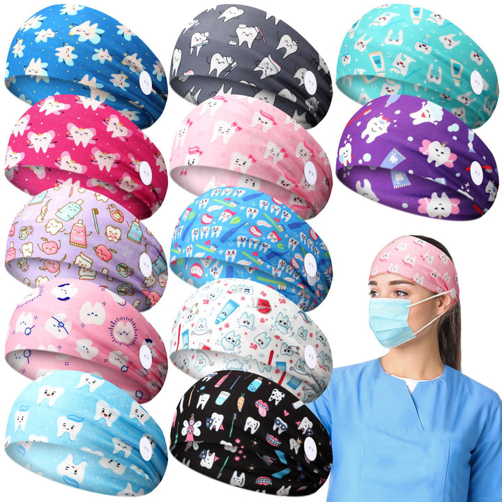 Jexine front view of 12 headbands showing variety and easy selection benefit