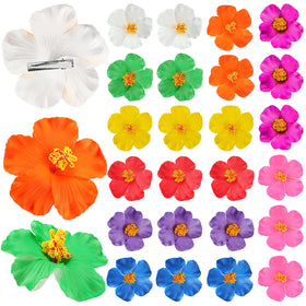 Jexine front view of 27-piece hibiscus clips showing colorful set and packaging benefits