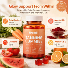 Close-up of Bronzii gummies texture highlighting Jfsyb freshness and easy chewability