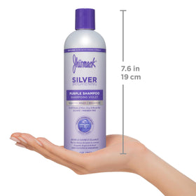 jhirmack in bathroom lifestyle use depicting simple at-home purple shampoo routine