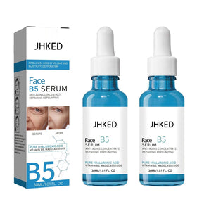 JHKED front packaging of Face B5 Serum showing bottle benefit