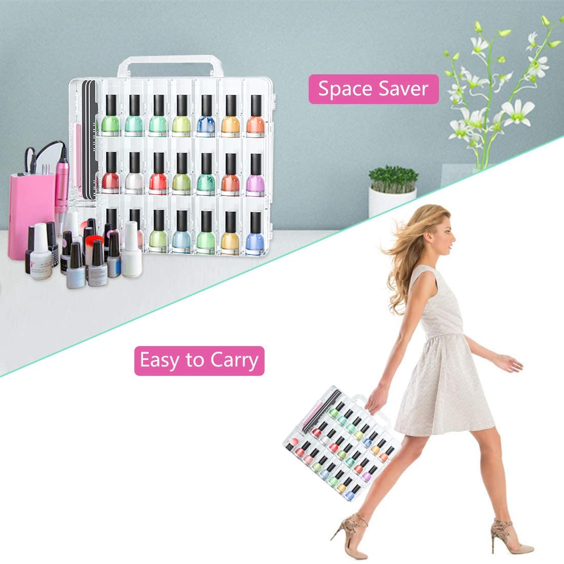 JIASHENG filled with 48 bottles scale showing capacity and orderly upright storage