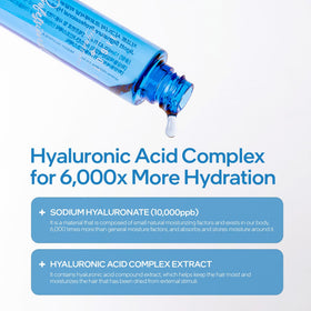 Applying Jigott ampoule to damp hair demonstrating smoother, manageable strands