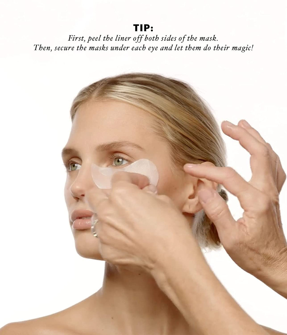 Jillian Dempsey mask in fridge illustrating enhanced de-puffing and refreshing effect