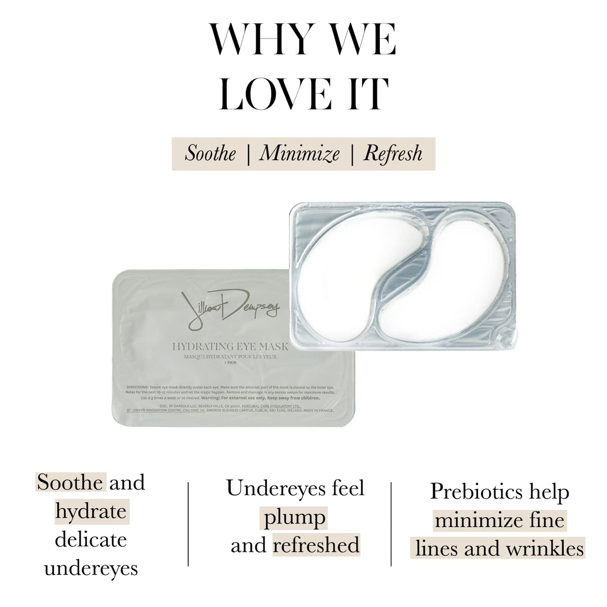 Jillian Dempsey serum drop detail showing natural ingredients and quick absorption benefit