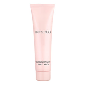 Jimmy Choo lotion front packaging showing elegant bottle and brand appeal