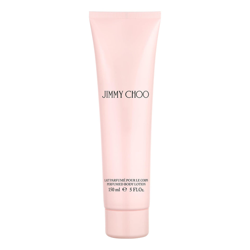 Jimmy Choo lotion front packaging showing elegant bottle and brand appeal