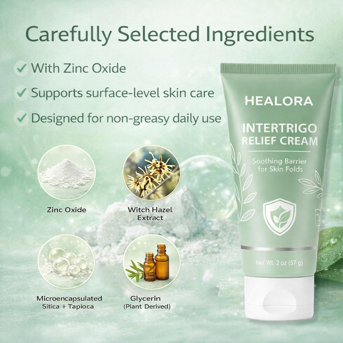 JINMAO Healora cream being applied to skin demonstrating friction protection and smooth spread