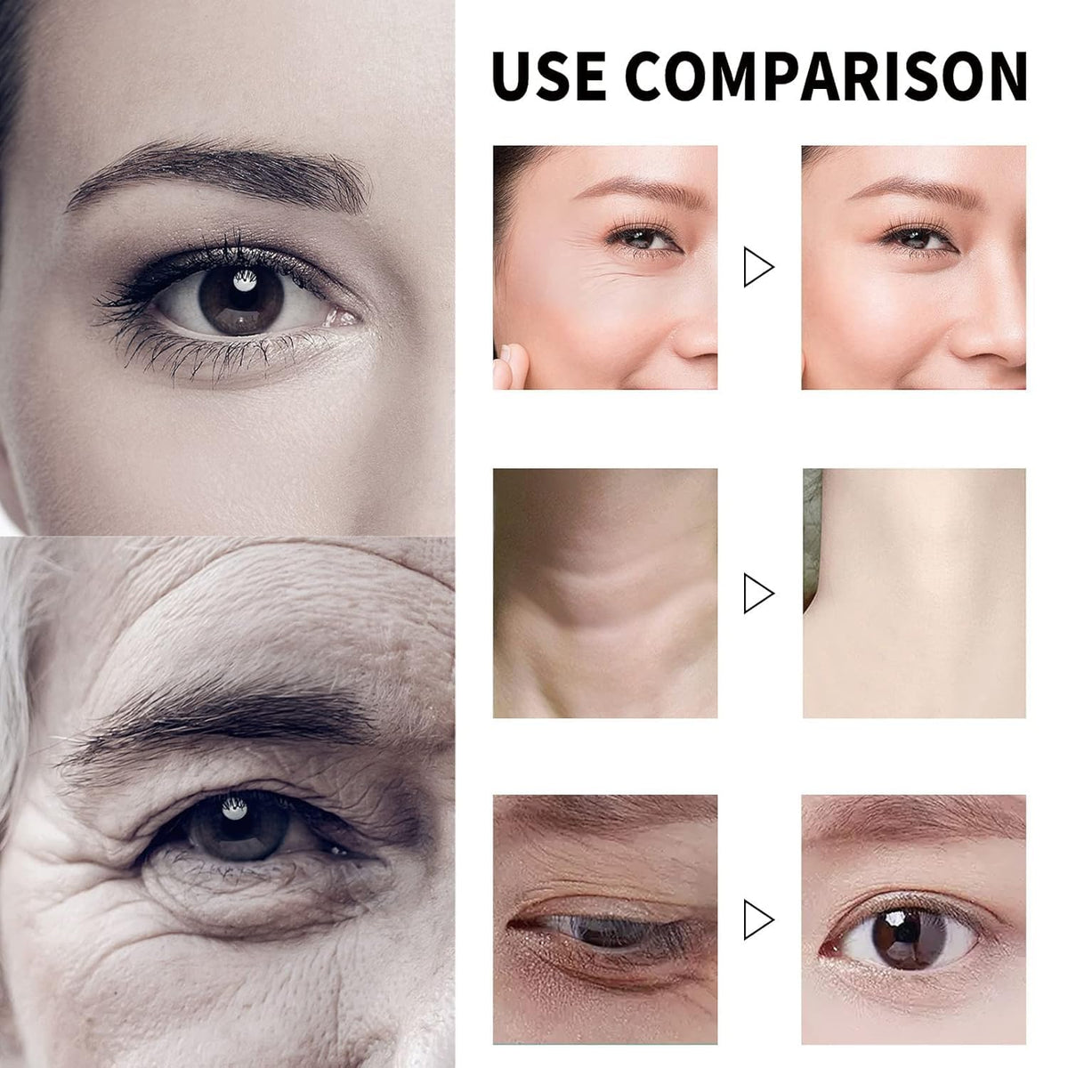 JINMAO dabbed under eye showing delicate-area hydration benefit