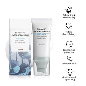 JISKG applying centella sun serum on hand to show smooth spreadability and hydration