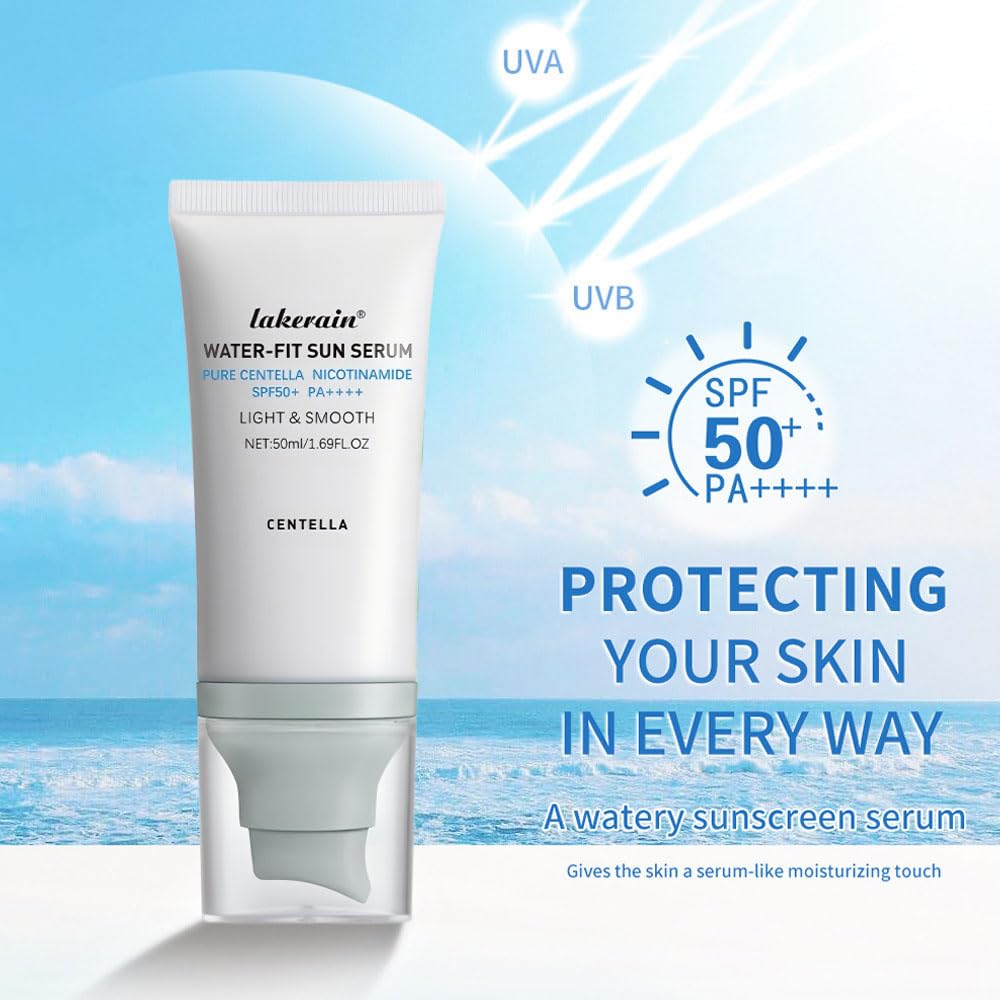 JISKG two travel-sized centella sun serums flatlay ideal for on-the-go protection