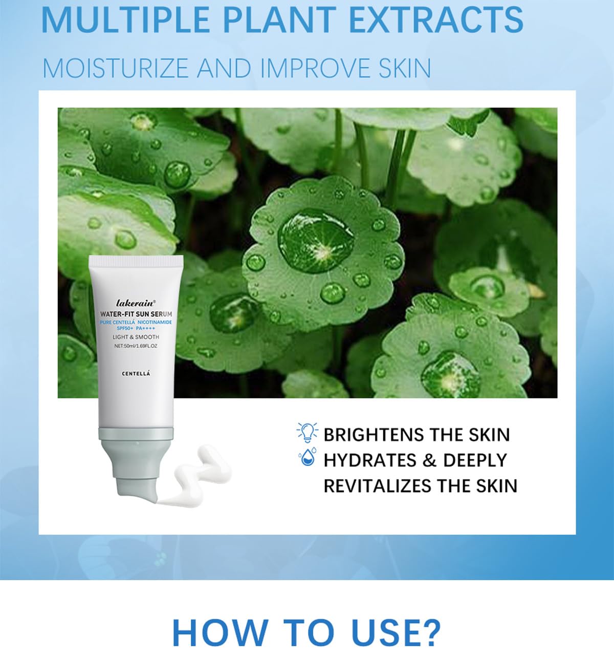 JISKG tube label detail highlighting centella extract and SPF50 information for clarity