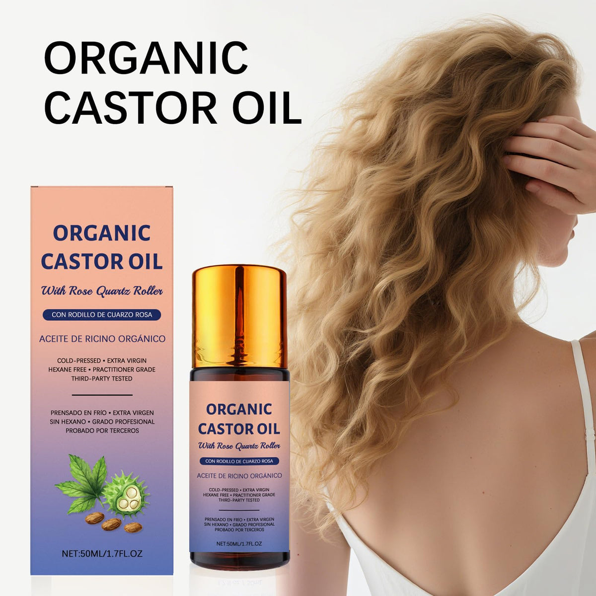 JISKG castor oil texture pouring detail highlighting rich, hydrating consistency