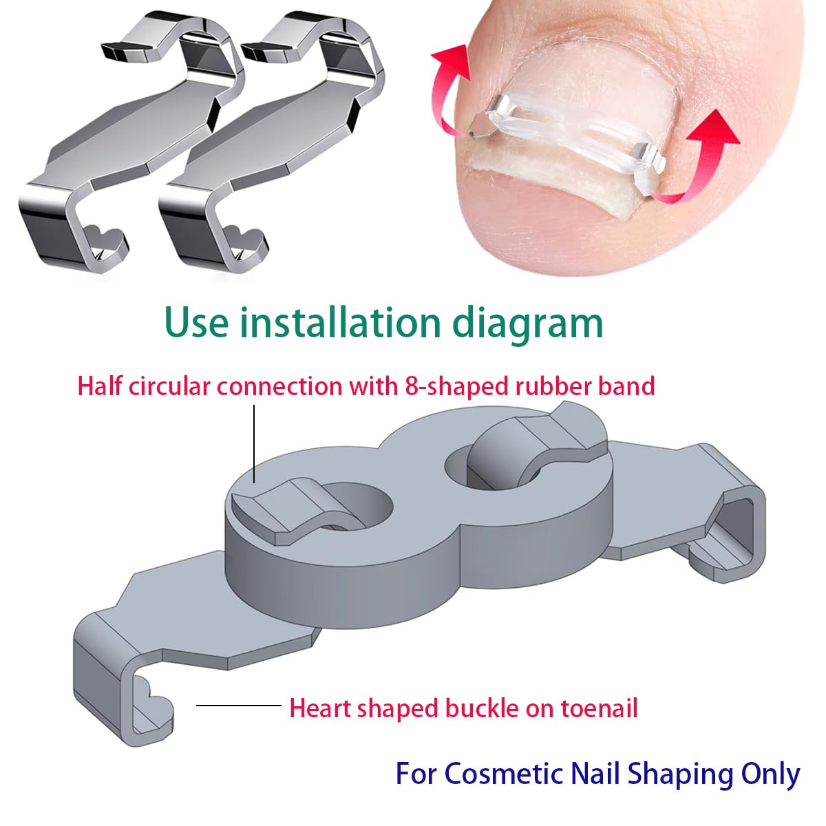 JIUDOUCUO close-up stainless-steel clips highlighting durable precision