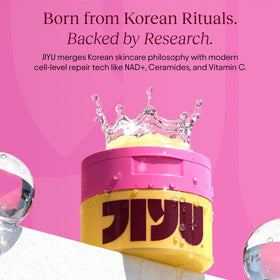 JiYu jar on bathroom counter staged with towel showing daily routine compatibility benefit