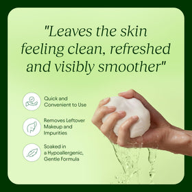 JiYu pad applied to cheek illustrating gentle application and calming effect