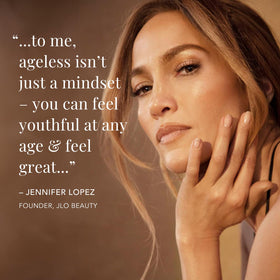 JLO BEAUTY applying moisturizer in morning, shows easy layering under makeup
