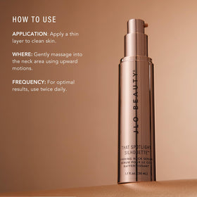JLO BEAUTY application on neck and jawline illustrating sculpting and smoothing