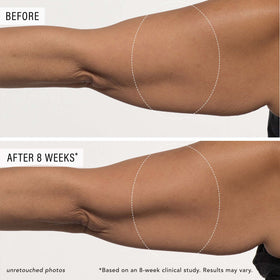 JLO BEAUTY being applied to leg demonstrating smoother, hydrated skin