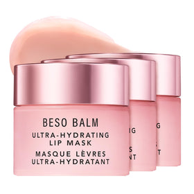 JLO BEAUTY front packaging showing three balm tubes and glossy finish benefit