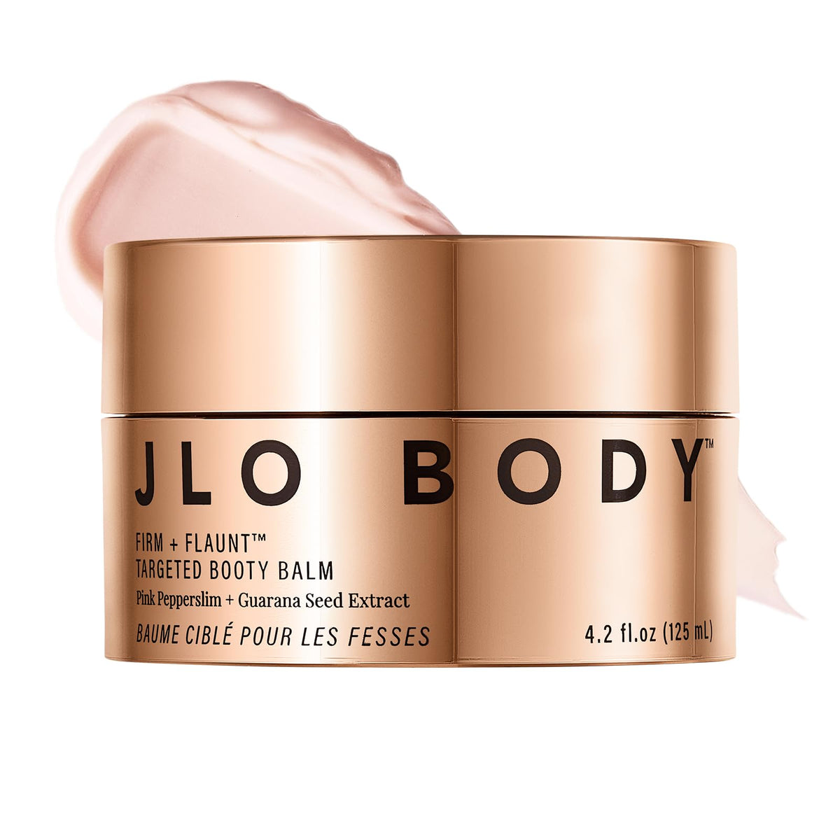 JLO BEAUTY jar front view showing product branding and size benefit