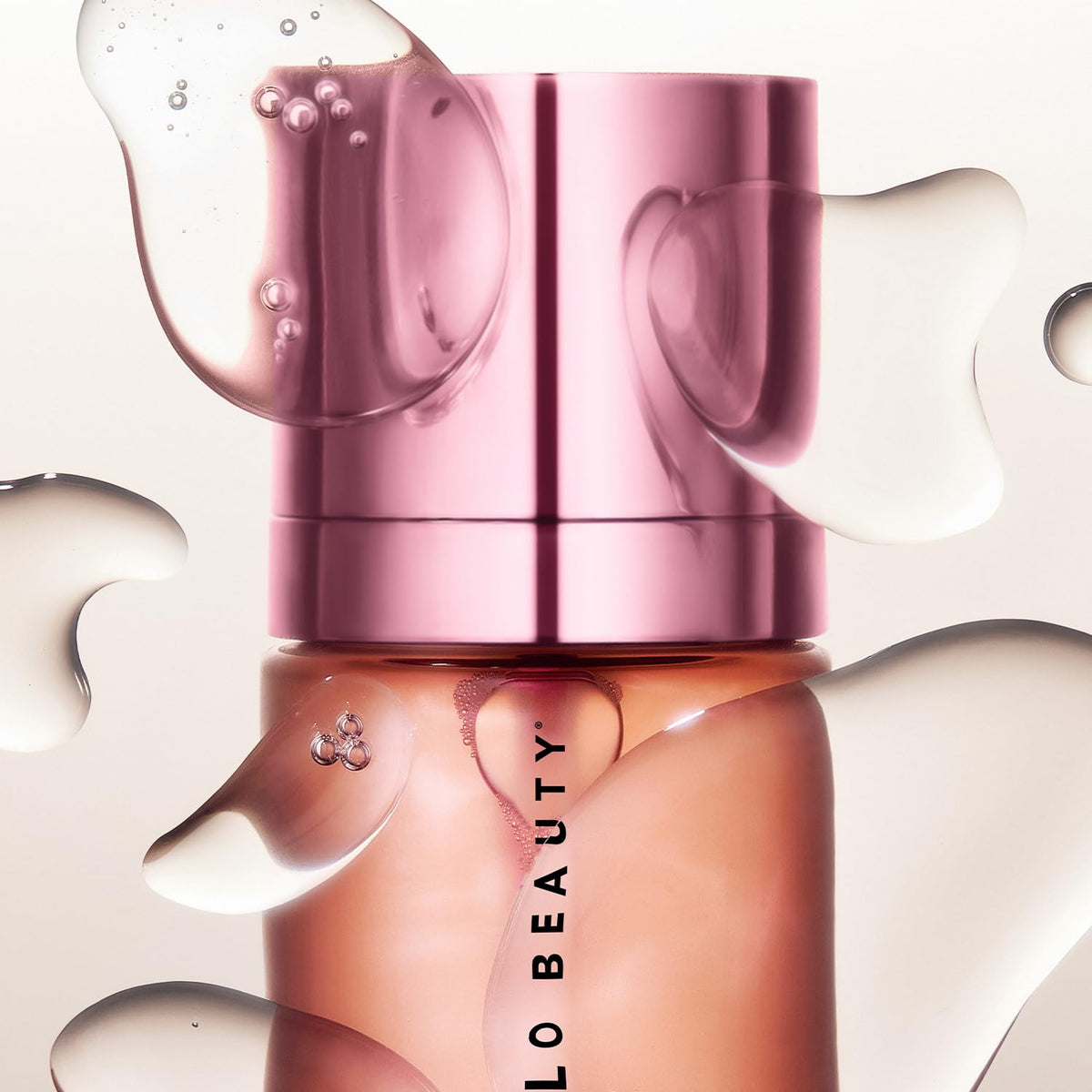 JLO BEAUTY bottle label detail showing formulation and usage benefits