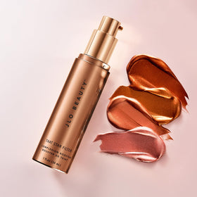 JLO BEAUTY finished makeup look demonstrating luminous skin