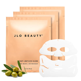 JLO BEAUTY front packaging showing three hydrating sheet masks and branding