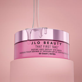 JLO BEAUTY ingredient display with peptides and hyaluronic acid for smoothing