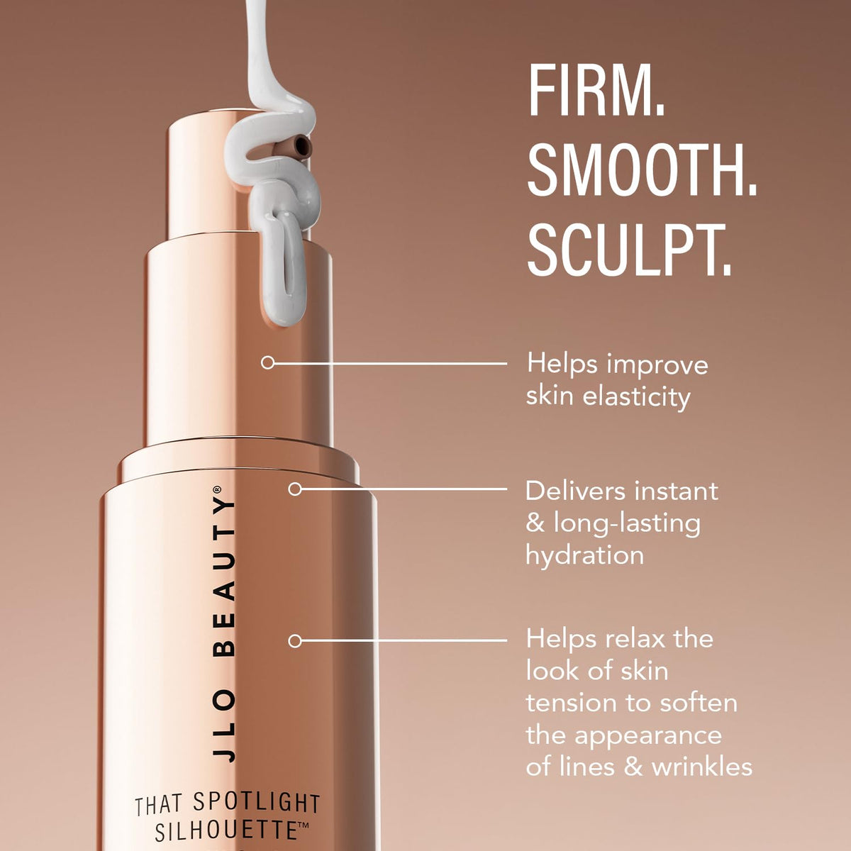 JLO BEAUTY pump close-up highlighting precise dispensing and hygienic use
