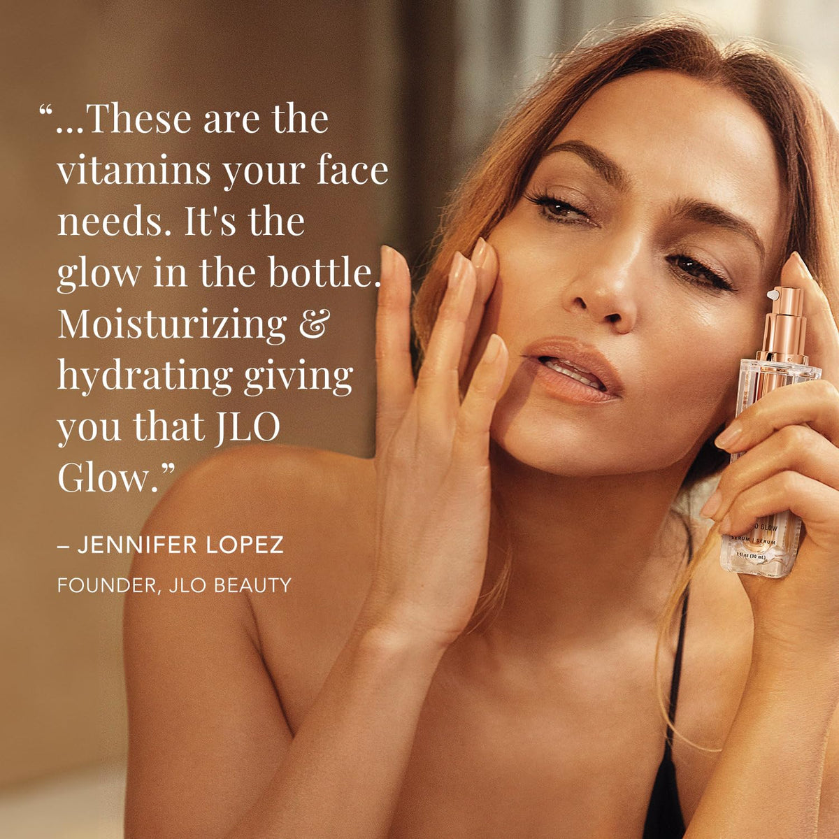 JLO BEAUTY pump detail highlighting easy dispense and control