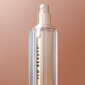 JLO BEAUTY styled flatlay portraying lifestyle glow and product pairing
